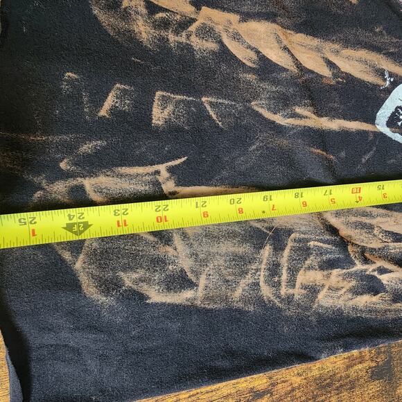 Handmade Upcycled Boho T-Shirt – Bleach-Dyed & Floral Patch Design - Picture 12 of 16